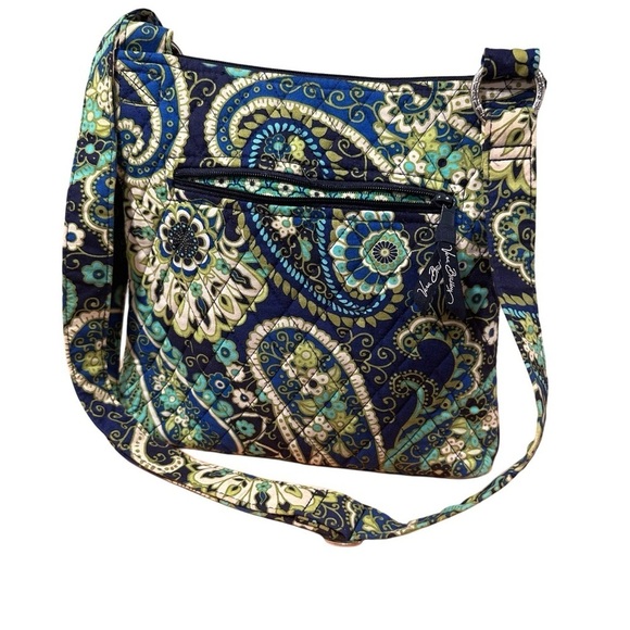 Vera Bradley Rhythm & Blues Aqua Green Hipster Crossbody Bag Retired Paisley EUC - Picture 2 of 14